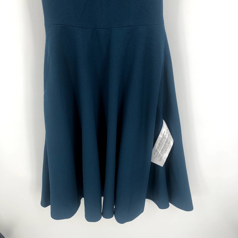 DRESS THE POPULATION Catalina Peacock Blue Fit & Flare Cocktail Dress XS NEW - Picture 6 of 11